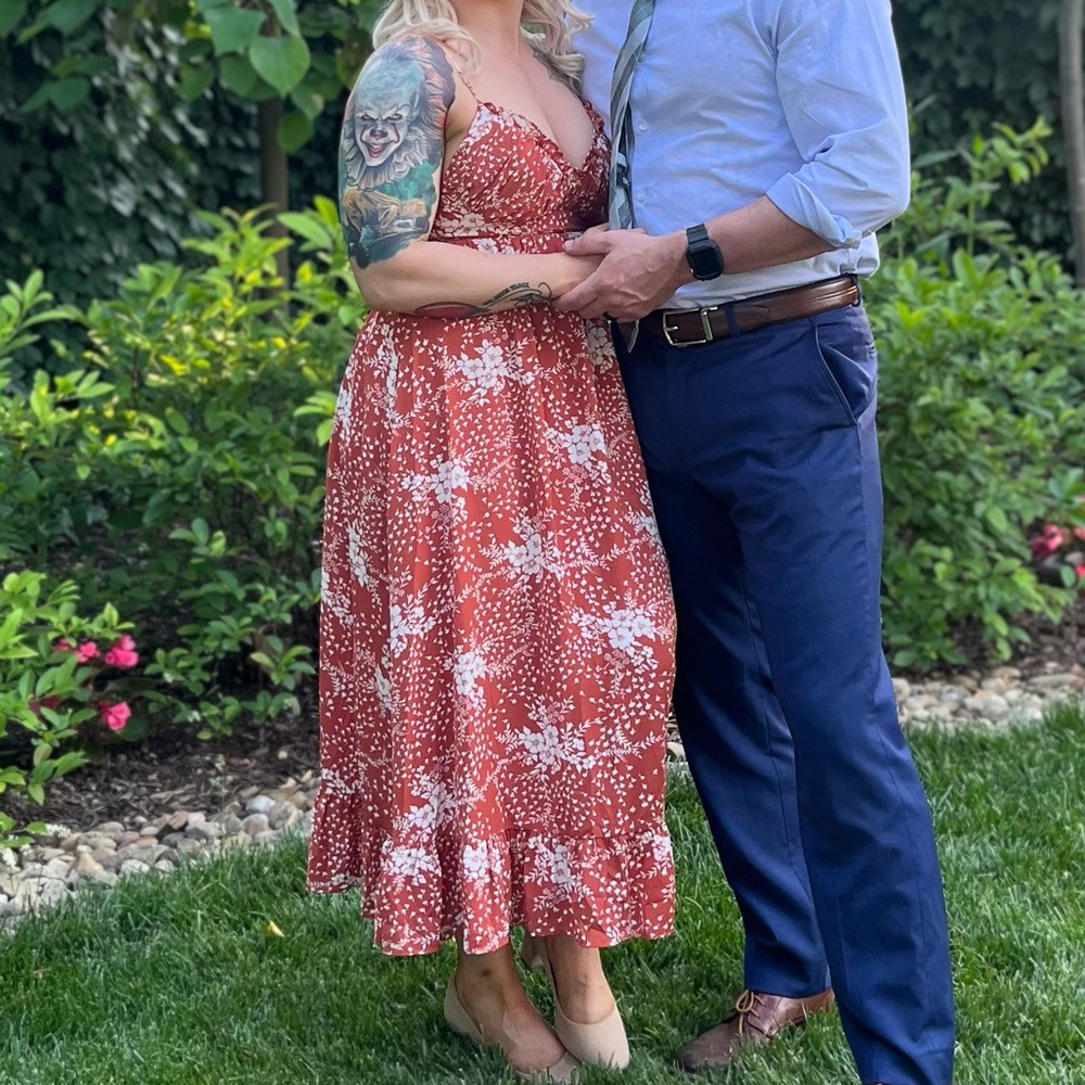 Orange Floral Maxi Dress